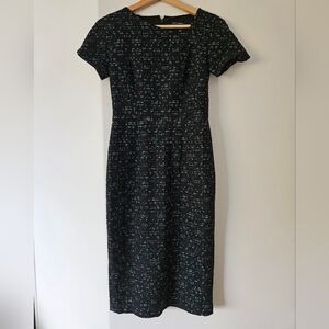 Maggy London Black Crew Neck Midi Dress